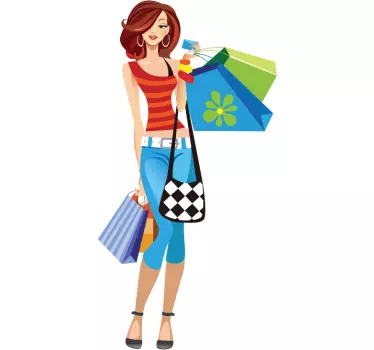 Skyltfönster klistermärken mode shopping entusiast - Tenstickers