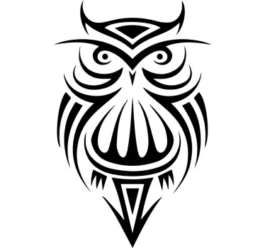 Form av svart uggla illustration fågel klistermärke - Tenstickers