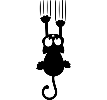 Hängande katt siluett Väggklistermärken hundar och katter - Tenstickers
