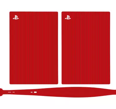 Ps5 klistermärke randig röd täckning - Tenstickers