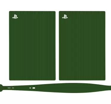 Ps5 klistermärke med gröna randiga sköldar - Tenstickers