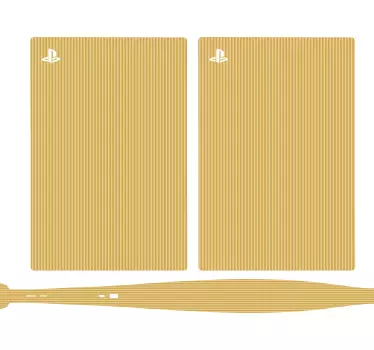 Beige färg med ränder klistermärke playstation 5 - Tenstickers