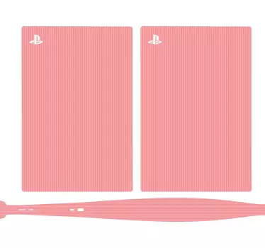 Ps5 klistermärke rosa ribbad täckning - Tenstickers