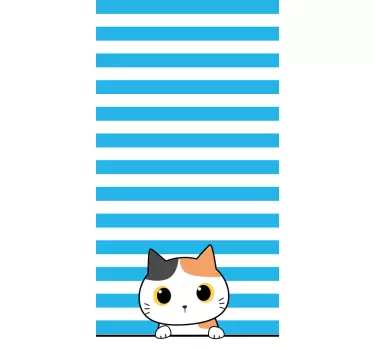 Färgglatt kikande kattfönster dekal - Tenstickers