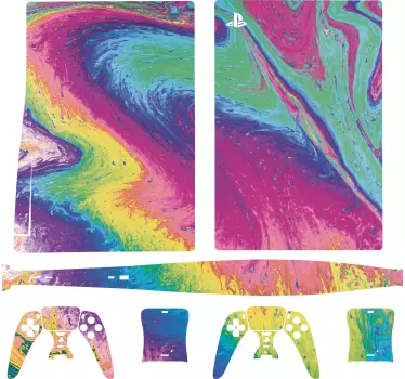 Ps5 klistermärke med livliga färger flöde - Tenstickers