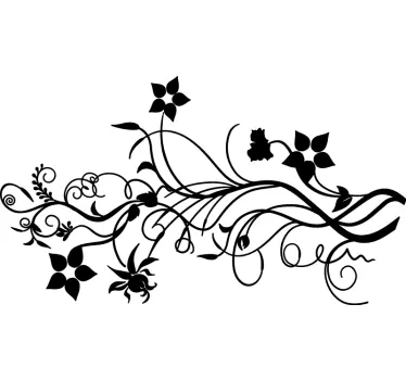 Grenande blommor vägg klistermärke - Tenstickers
