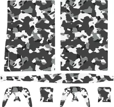 Grå camouflage mönster playstation 5 klistermärke - Tenstickers