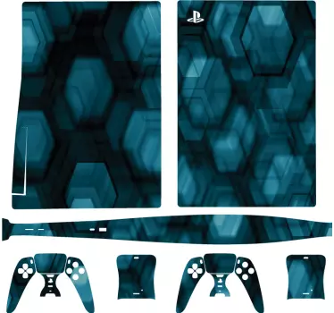Ps5 klistermärke hexagonalt mönster - Tenstickers