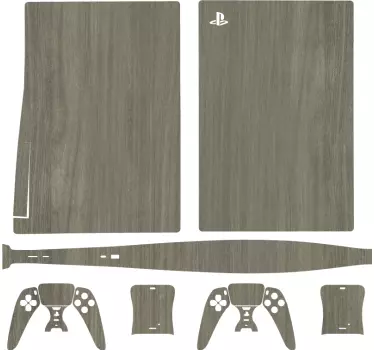 Ljusbrunt trä textur playstation 5 dekal - Tenstickers