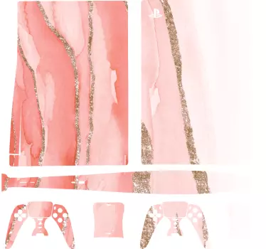 Ps5 klistermärke rosa blommig virvel - Tenstickers