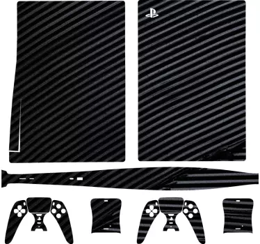 Solid matt svart playstation 5 dekal - Tenstickers