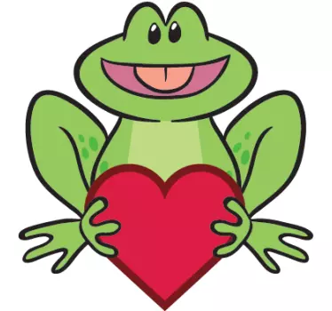 Kärleksfull groda vägg klistermärke - Tenstickers