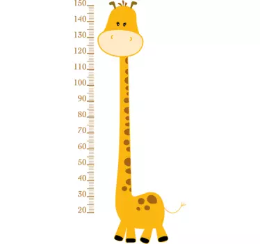 Gul giraffhöjd diagram barnklistermärke - Tenstickers