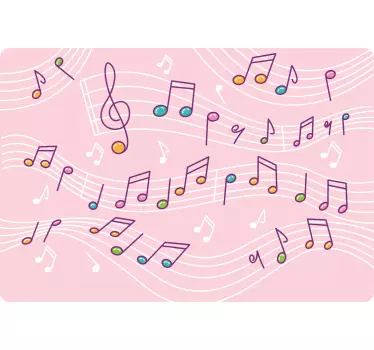 Musikaliska noter mönster klistermärke för bärbar - Tenstickers