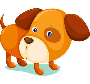 Valp hund barn klistermärke - Tenstickers