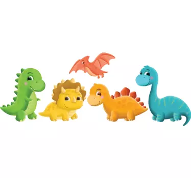 Minimalistisk dinosaurier drake väggklistermärke - Tenstickers
