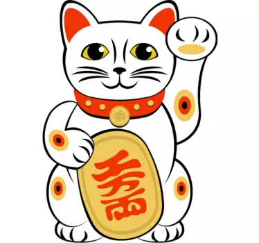 Maneki-neko kattväggklistermärke - Tenstickers