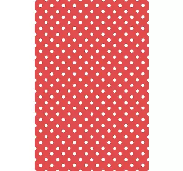 Vit retro polka dots röd bakgrund apparat dekal - Tenstickers