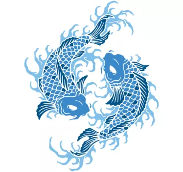 Orientaliska pisces vägg klistermärke - Tenstickers