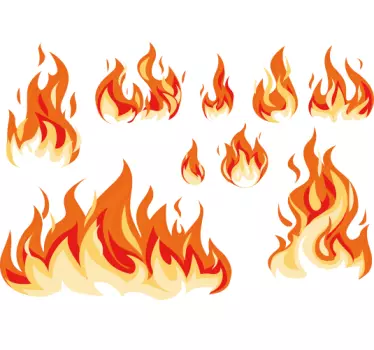Vild eld illustration bild tapet dekal - Tenstickers