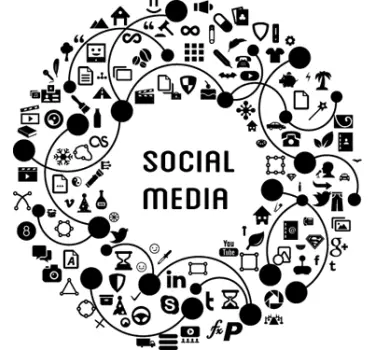 Sociala medier krans dekal - Tenstickers