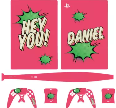 Hey du cool graffiti affisch playstation 5 dekal - Tenstickers