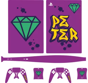Spelgraffitinamn PS5 klistermärke - Tenstickers