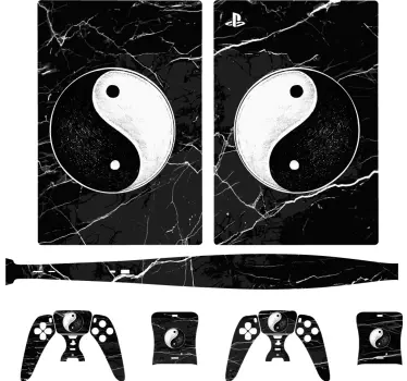 Yin yang-tema PS5 klistermärke - Tenstickers