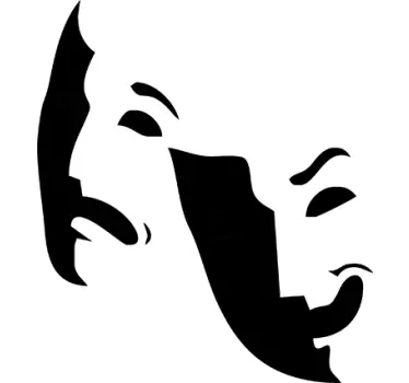 Teatermasker dekorativt klistermärke - Tenstickers