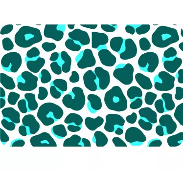 Blå och svart neon leopard hud mönster laptop klistermärke - Tenstickers
