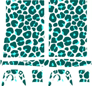Blå och svart neon leopard hud mönster playstation 5 dekal - Tenstickers