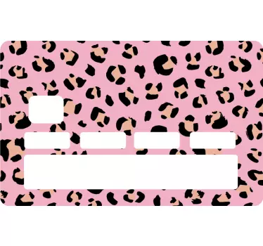 Svart och rosa akvarell leopard mönster bankkort dekal - Tenstickers
