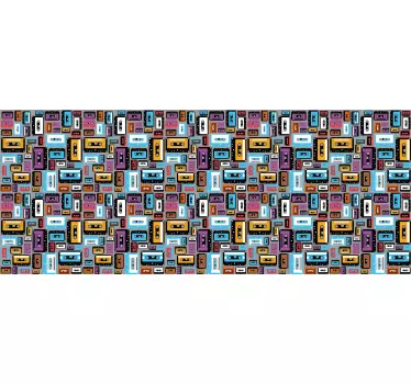 Retro 80 -tal kassettband mönster dekaler för möbler - Tenstickers