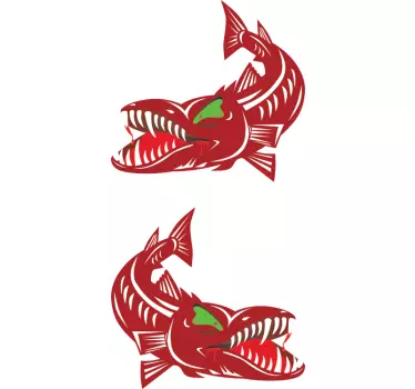 Hungrig barracuda-dekal - Tenstickers