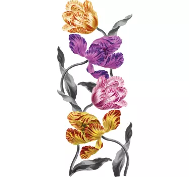 Elegant färgglada tulpaner blomma väggdekor - Tenstickers