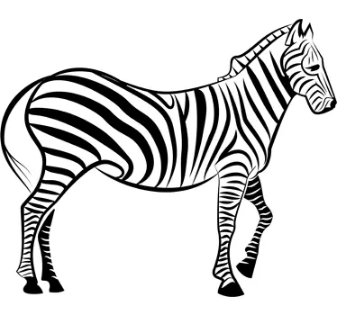 Klistermärke djur zebra silhouette form - Tenstickers