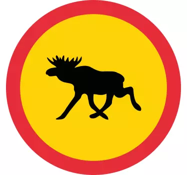 Vägskylt älg vägmärke klistermärken - Tenstickers