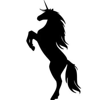 Monokrom unicorn vägg klistermärke - Tenstickers