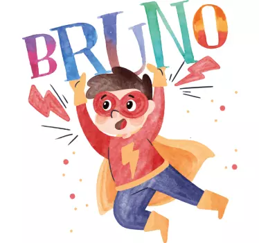 Akvarell super kid superhjälte klistermärke - Tenstickers