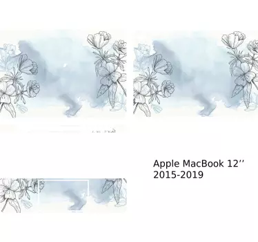 Blommor ritning laptop dekal - Tenstickers