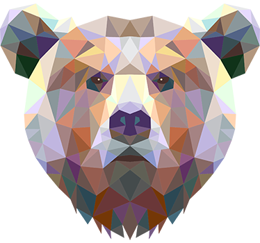 Geometrisk björnklistermärke - Tenstickers