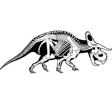 Triceratops skelettvägg klistermärke - Tenstickers