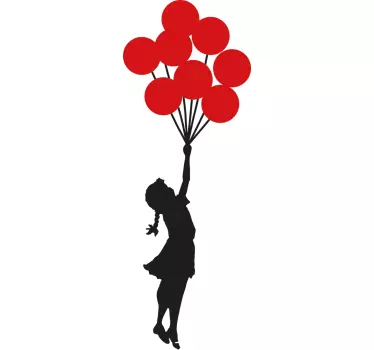 Banksy tjej med ballonger vägg klistermärke - Tenstickers