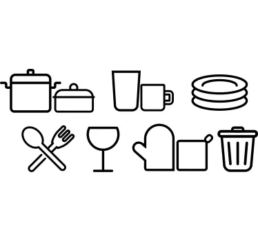 Ikoner för cocina Väggklistermärken köksredskap - Tenstickers