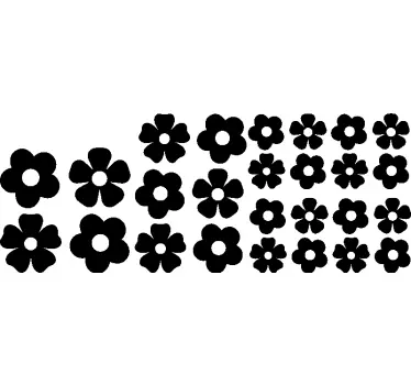 Söt blomuppsättning dekal husvagn - Tenstickers