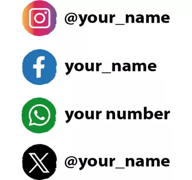 Personliga sociala-medie logo Väggklistermärken  - Tenstickers
