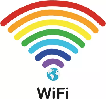 Regnbåge wifi vägg klistermärke - Tenstickers