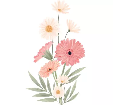 Rosa prästkragar Väggklistermärken badrum - Tenstickers