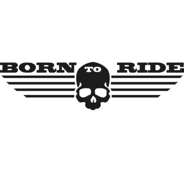 Född att rida skalle dekal motorcykel - Tenstickers