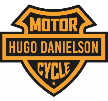 Klassisk motorcykelsköld Namn klistermärke - Tenstickers
